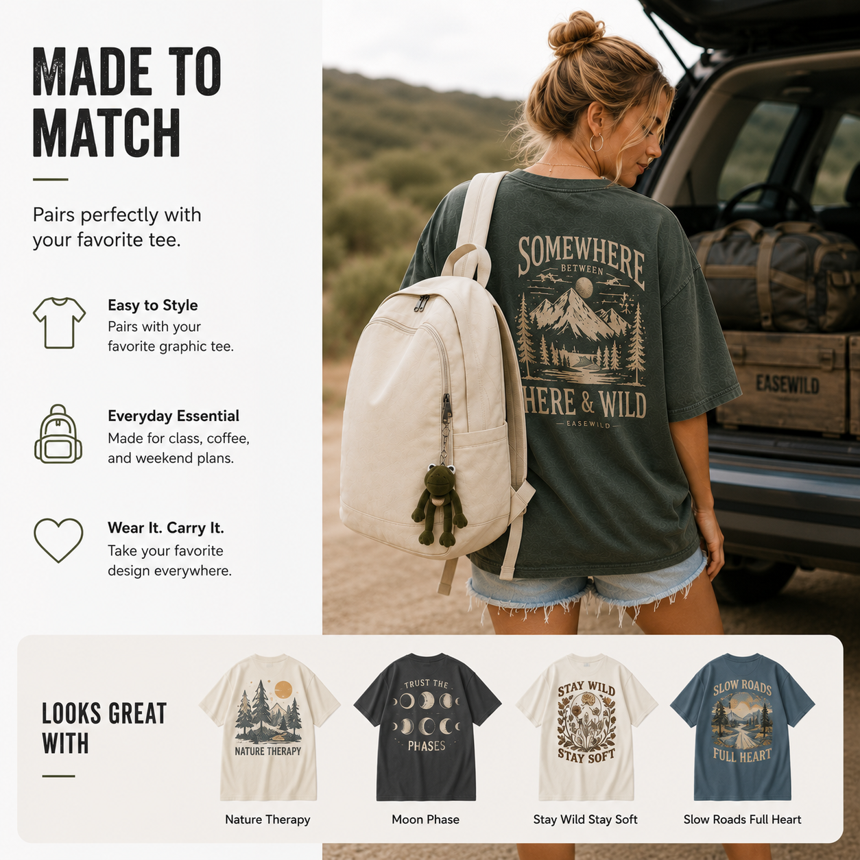 Somewhere Between Lost & Free Graphic Backpack