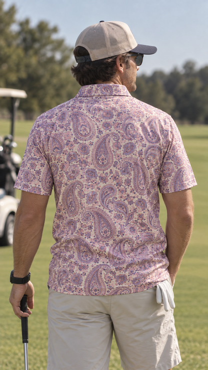 Blush Paisley Golf Polo