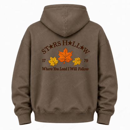 Maple Leaf Washed Graphic Hoodie