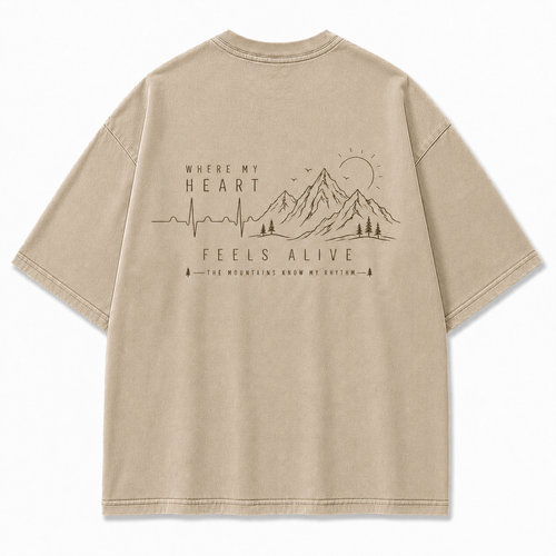 Where My Heart Feels Alive Mountain Washed Graphic T-Shirt