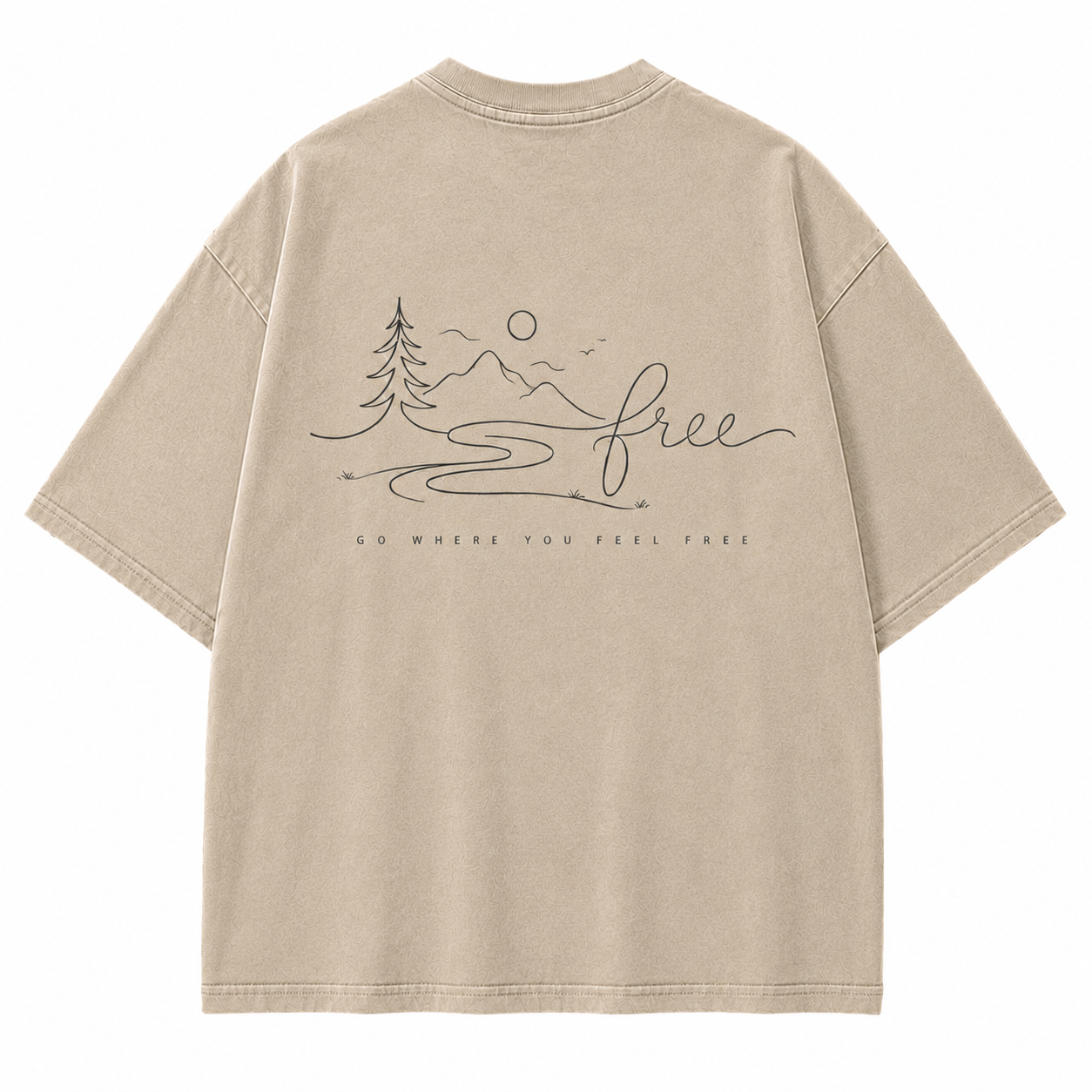 Go Where You Feel Free Mountain Washed T-Shirt