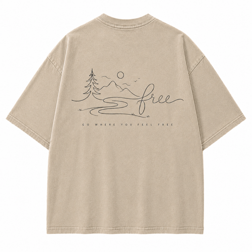 Go Where You Feel Free Mountain Washed T-Shirt