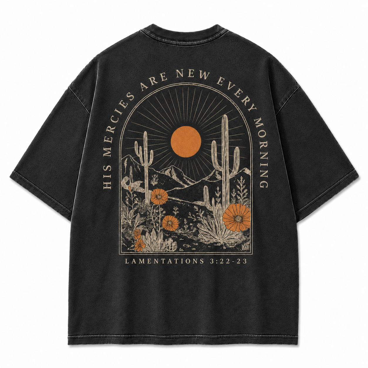 Lamentations 3:22–23 Desert Faith Graphic T-Shirt