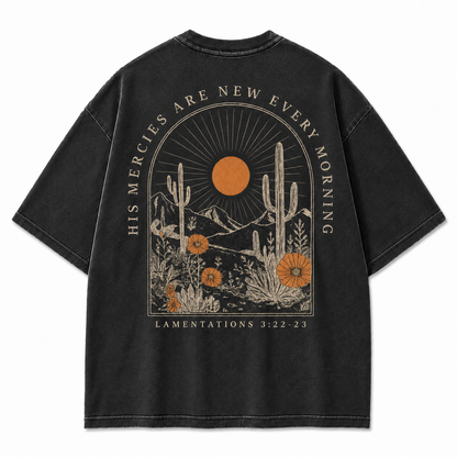 Lamentations 3:22–23 Desert Faith Graphic T-Shirt