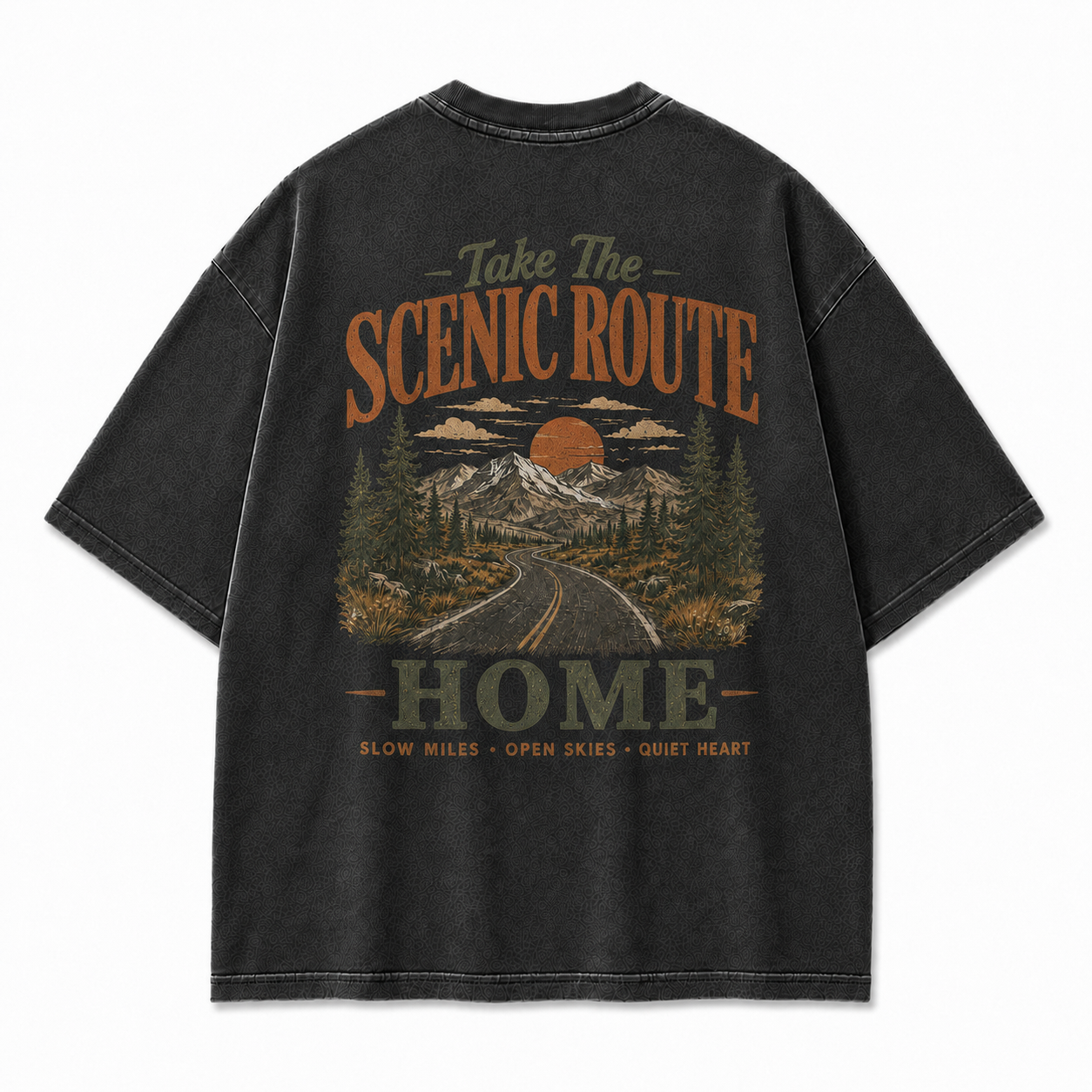 Take The Scenic Route Washed Graphic T-Shirt