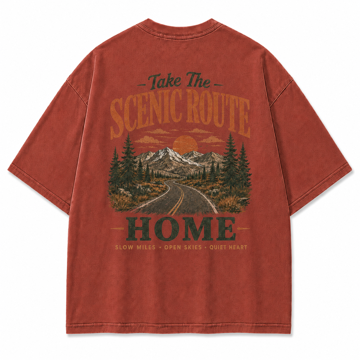 Take The Scenic Route Washed Graphic T-Shirt