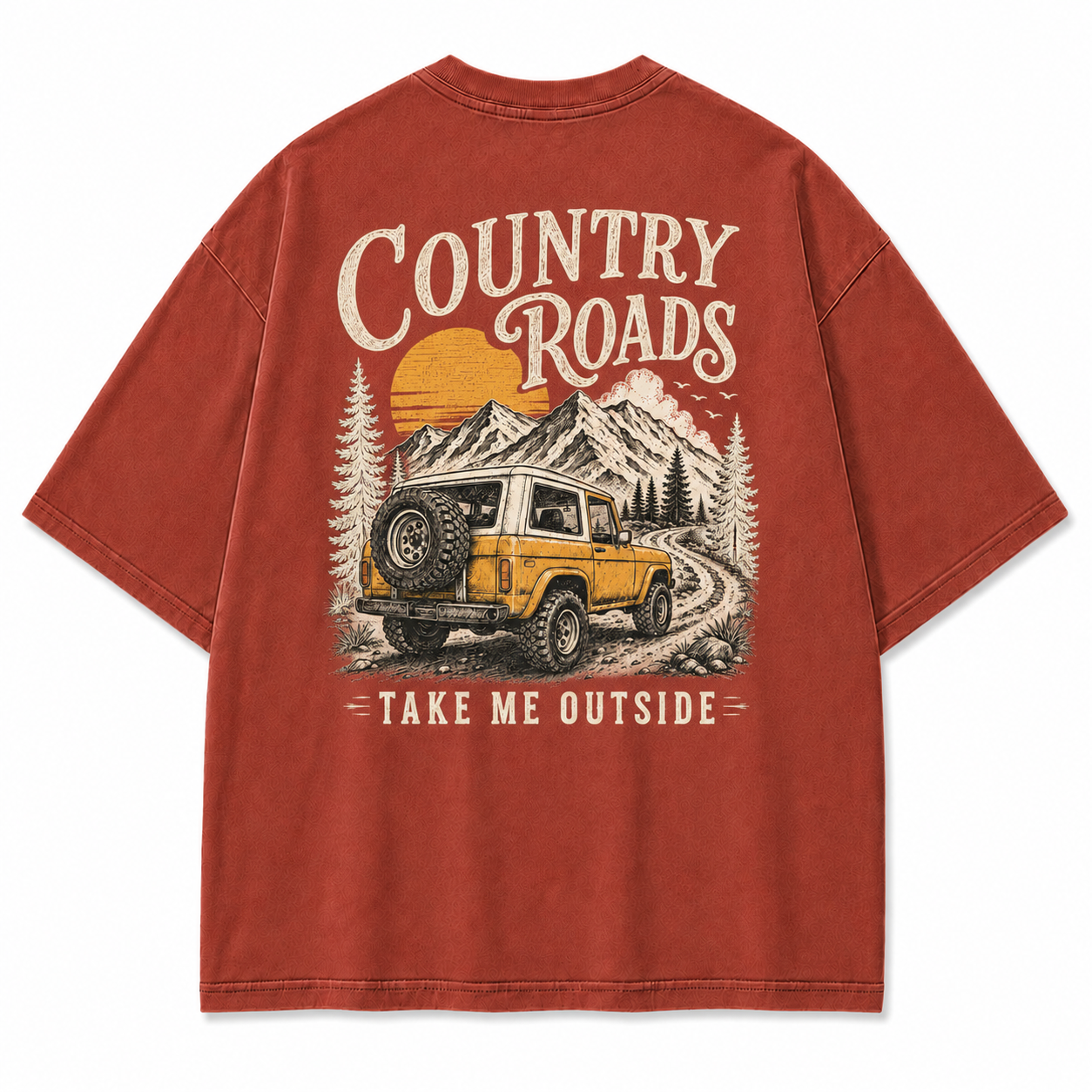 Country Roads Take Me Outside Off-Road Washed Graphic T-Shirt