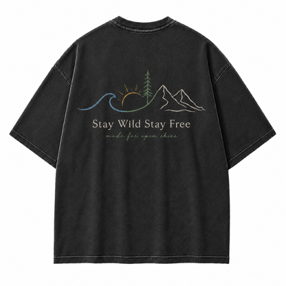 Stay Wild Stay Free Horizon Graphic T-Shirt