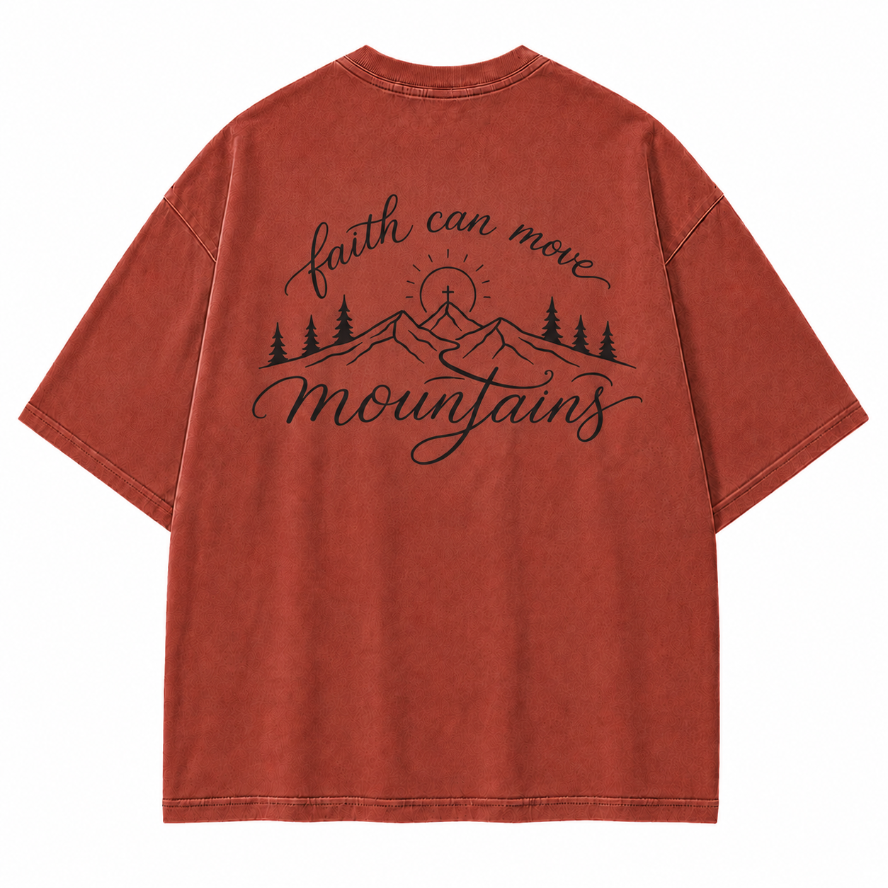 Faith Can Move Mountains Christian Mountain Washed T-Shirt