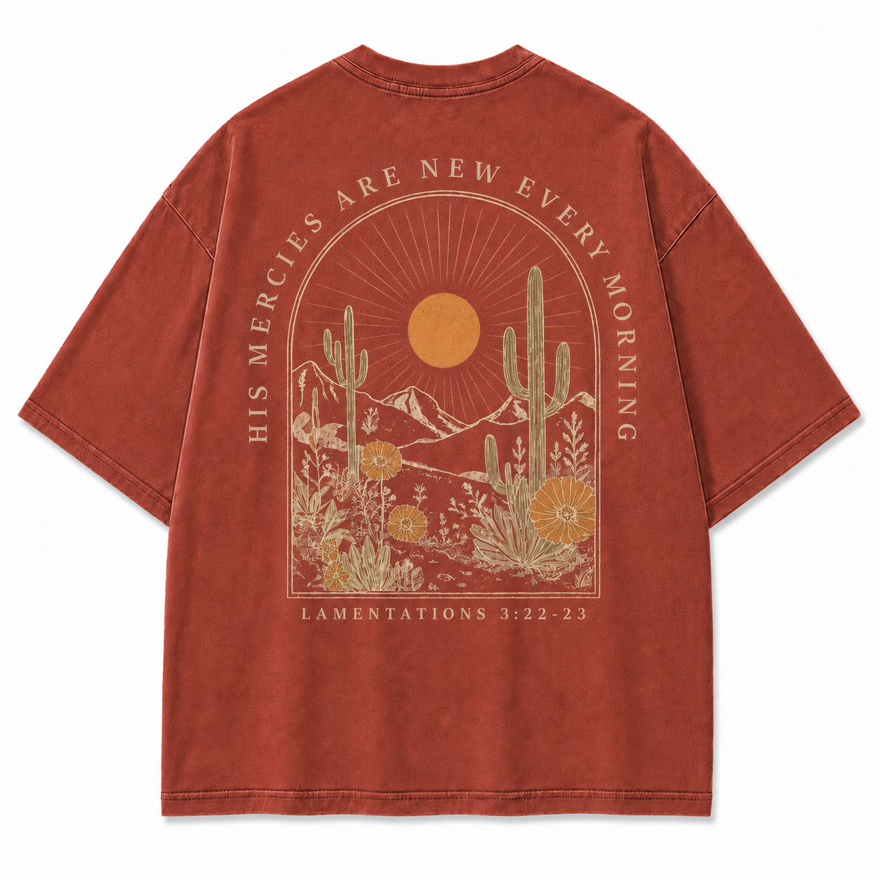 Lamentations 3:22–23 Desert Faith Graphic T-Shirt