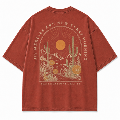 Lamentations 3:22–23 Desert Faith Graphic T-Shirt