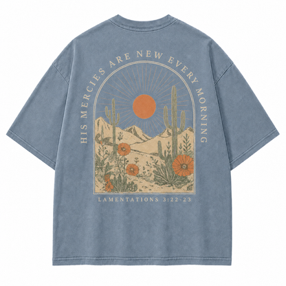 Lamentations 3:22–23 Desert Faith Graphic T-Shirt