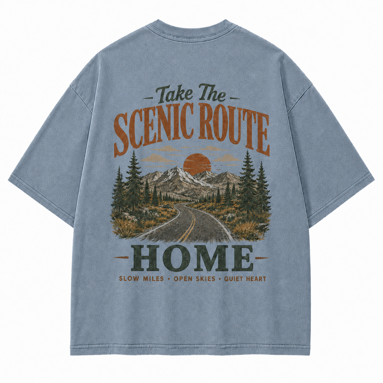Take The Scenic Route Washed Graphic T-Shirt