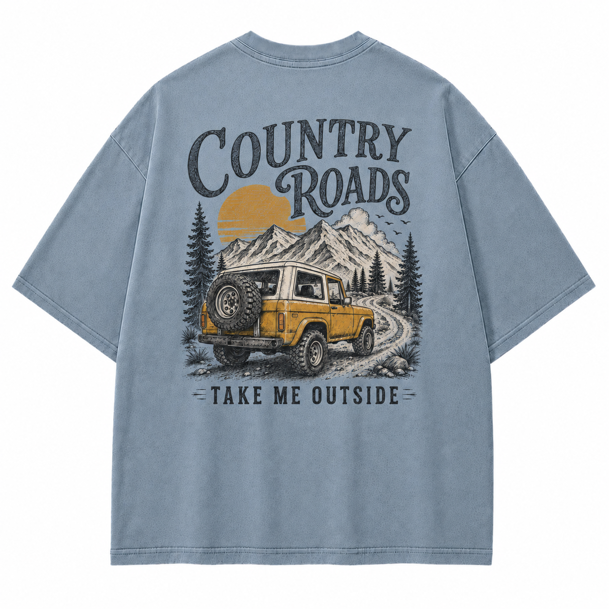 Country Roads Take Me Outside Off-Road Washed Graphic T-Shirt
