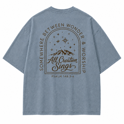 Somewhere Between Wonder & Worship Graphic T-Shirt