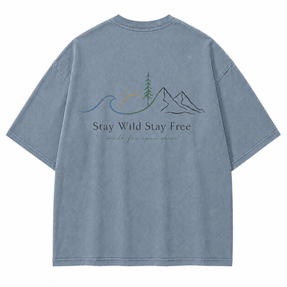 Stay Wild Stay Free Horizon Graphic T-Shirt