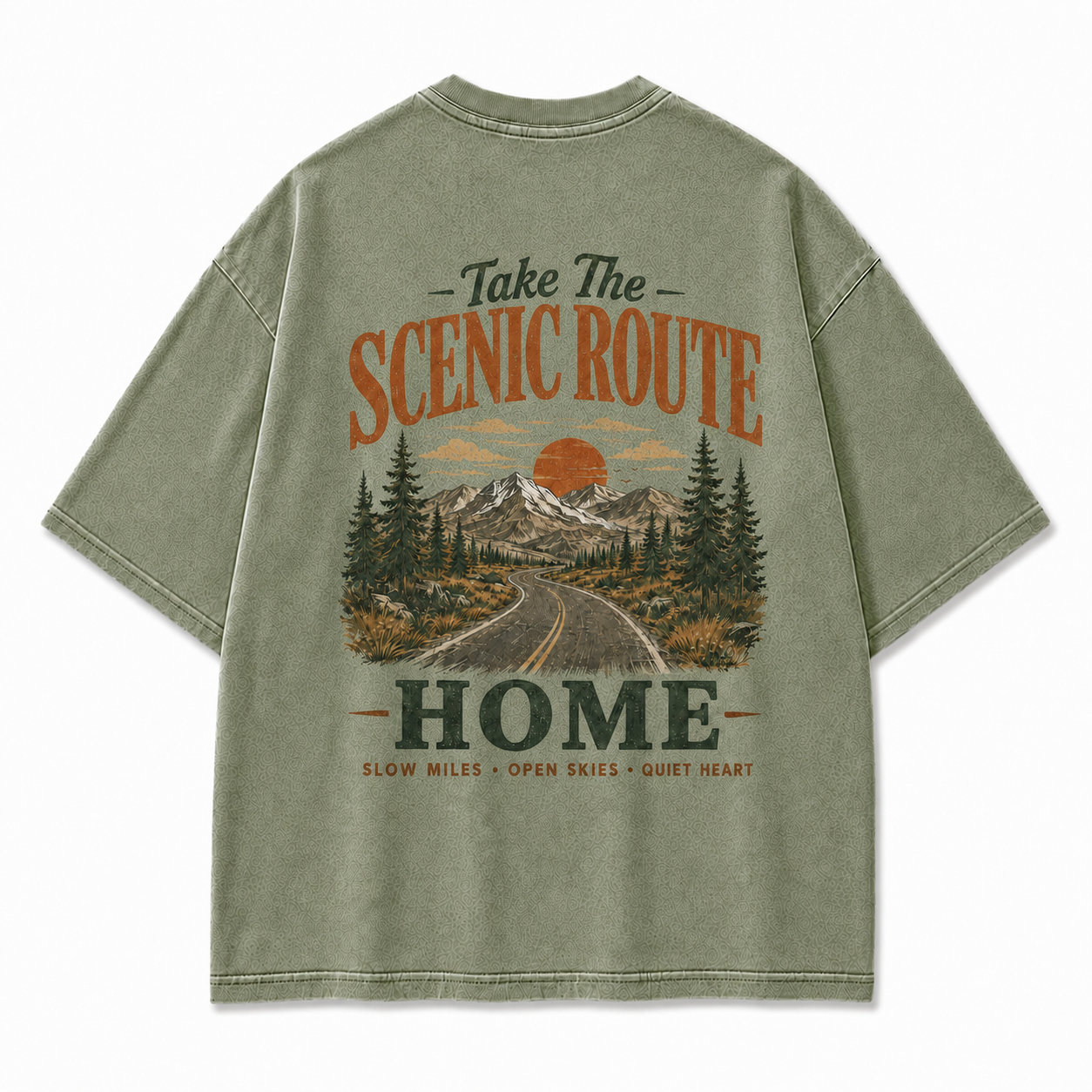 Take The Scenic Route Washed Graphic T-Shirt