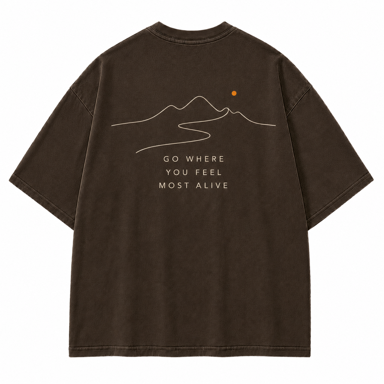 Go Where You Feel Most Alive Minimal Mountain Washed Graphic T-Shirt