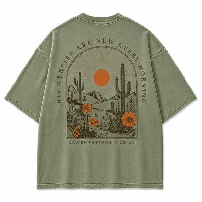 Lamentations 3:22–23 Desert Faith Graphic T-Shirt
