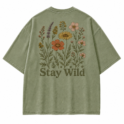 Meadow Spirit Floral Washed Graphic T-Shirt