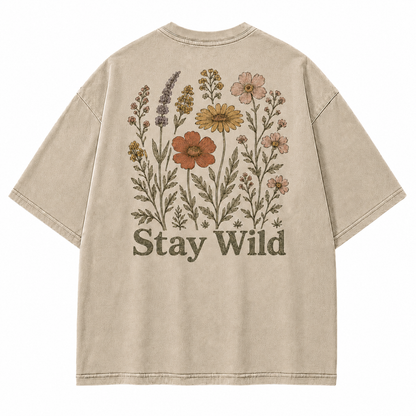 Meadow Spirit Floral Washed Graphic T-Shirt