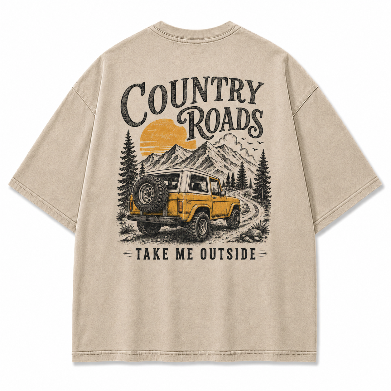 Country Roads Take Me Outside Off-Road Washed Graphic T-Shirt