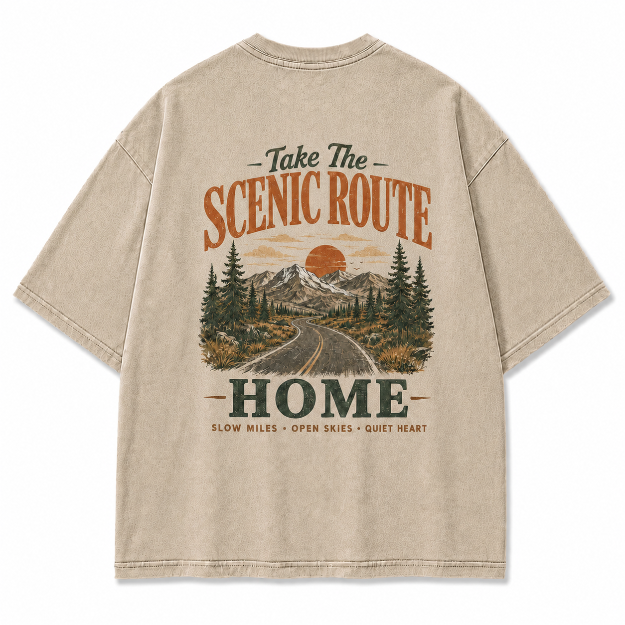 Take The Scenic Route Washed Graphic T-Shirt