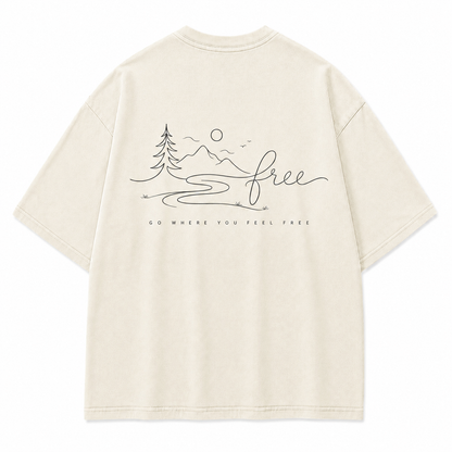 Go Where You Feel Free Mountain Washed T-Shirt