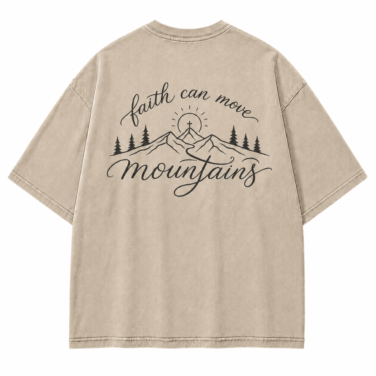 Faith Can Move Mountains Christian Mountain Washed T-Shirt