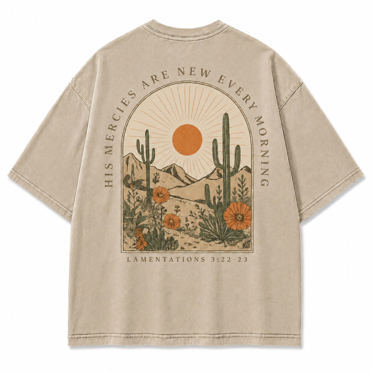 Lamentations 3:22–23 Desert Faith Graphic T-Shirt