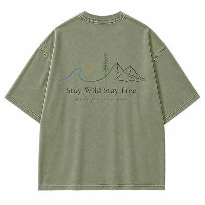Stay Wild Stay Free Horizon Graphic T-Shirt