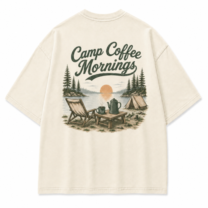 Lakeside Coffee Washed Print T-shirt