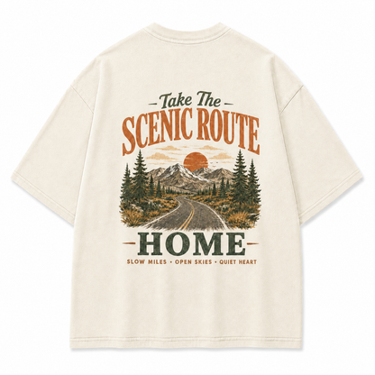 Take The Scenic Route Washed Graphic T-Shirt