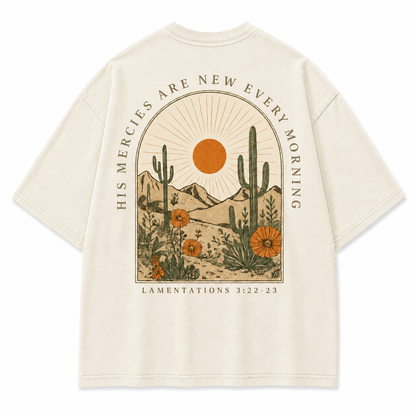 Lamentations 3:22–23 Desert Faith Graphic T-Shirt