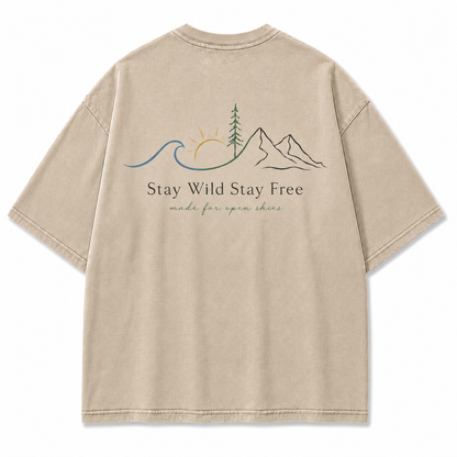 Stay Wild Stay Free Horizon Graphic T-Shirt