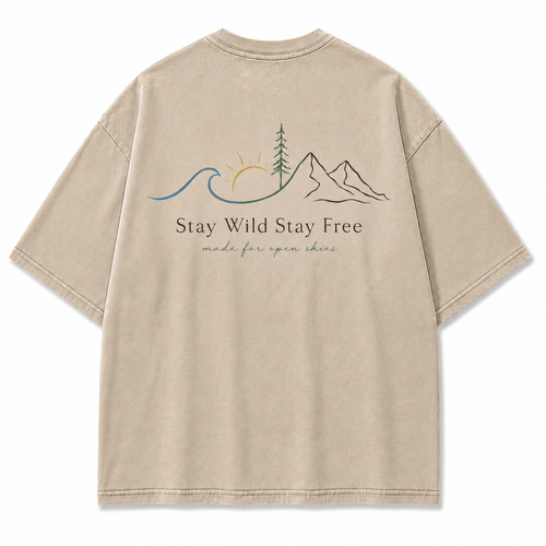 Stay Wild Stay Free Horizon Graphic T-Shirt