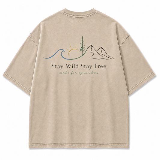 Stay Wild Stay Free Horizon Graphic T-Shirt