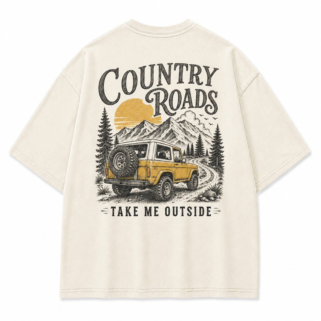 Country Roads Take Me Outside Off-Road Washed Graphic T-Shirt
