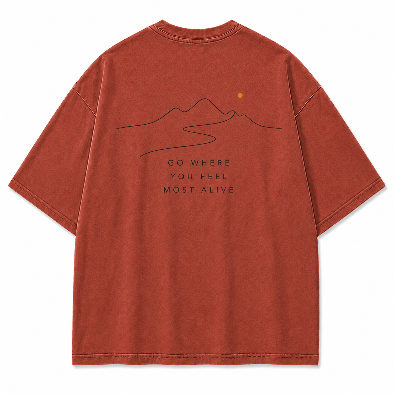 Go Where You Feel Most Alive Minimal Mountain Washed Graphic T-Shirt