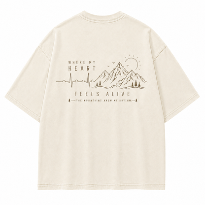 Where My Heart Feels Alive Mountain Washed Graphic T-Shirt
