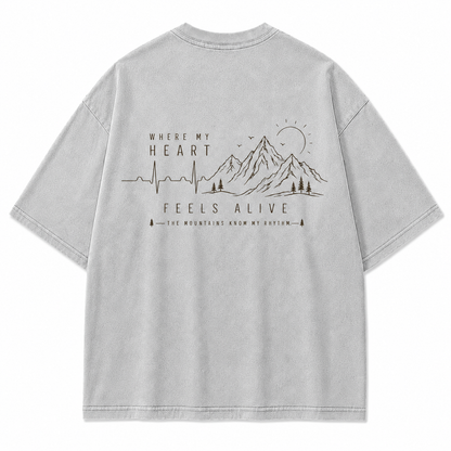 Where My Heart Feels Alive Mountain Washed Graphic T-Shirt