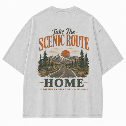 Take The Scenic Route Washed Graphic T-Shirt