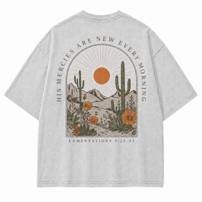 Lamentations 3:22–23 Desert Faith Graphic T-Shirt