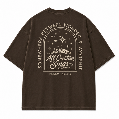 Somewhere Between Wonder & Worship Graphic T-Shirt