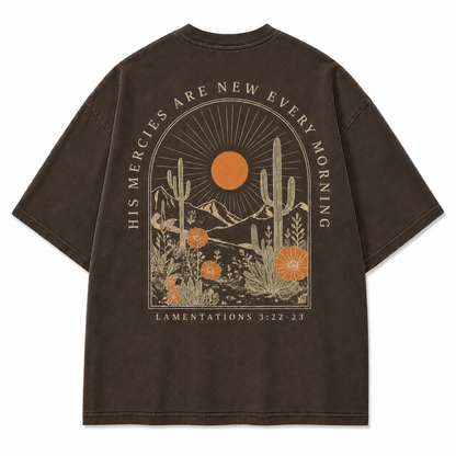 Lamentations 3:22–23 Desert Faith Graphic T-Shirt