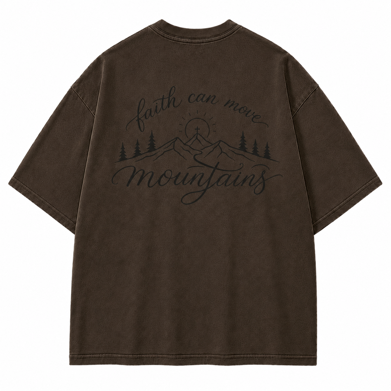 Faith Can Move Mountains Christian Mountain Washed T-Shirt