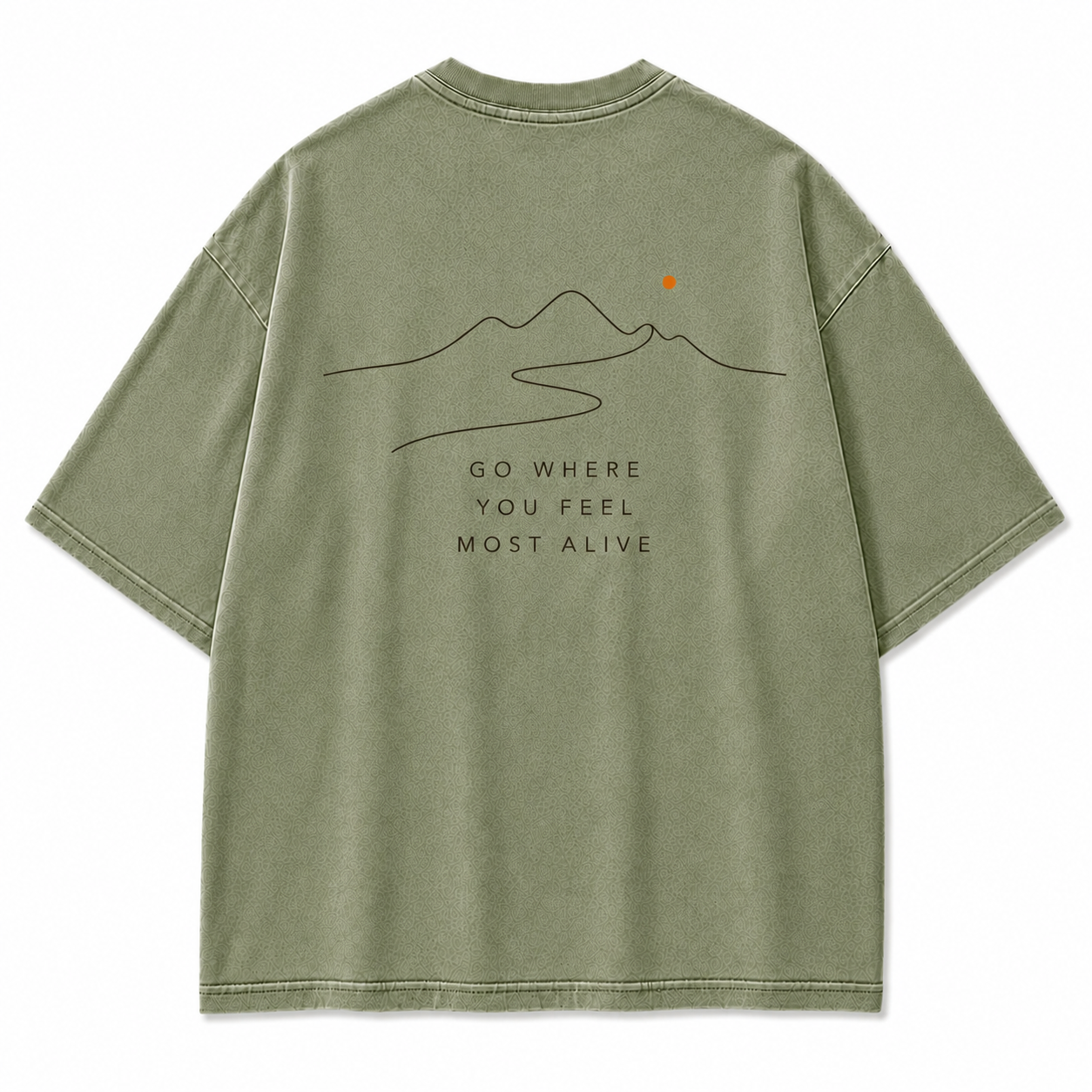 Go Where You Feel Most Alive Minimal Mountain Washed Graphic T-Shirt