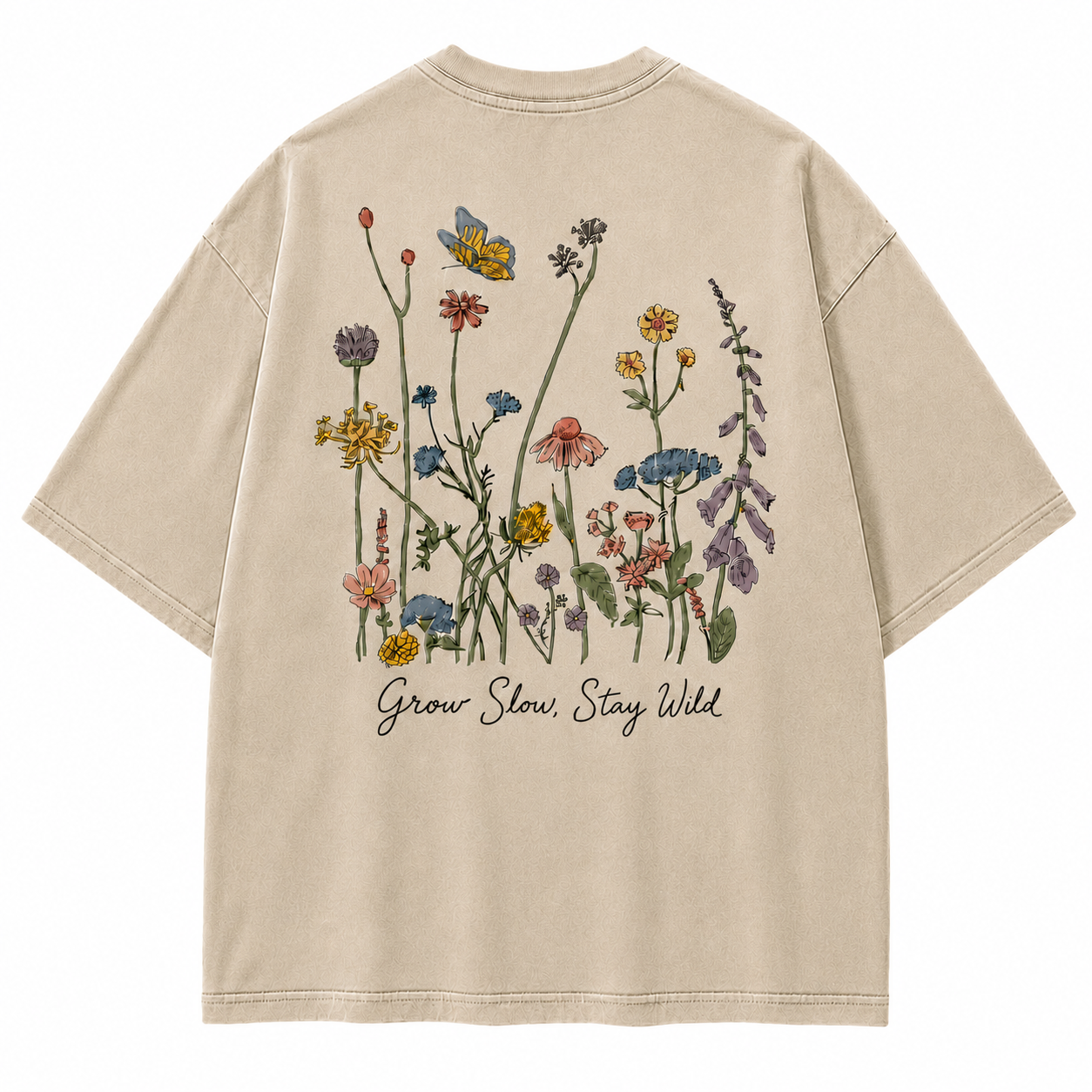 Grow Slow Stay Wild Wildflower Graphic T-Shirt