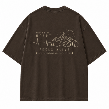 Where My Heart Feels Alive Mountain Washed Graphic T-Shirt