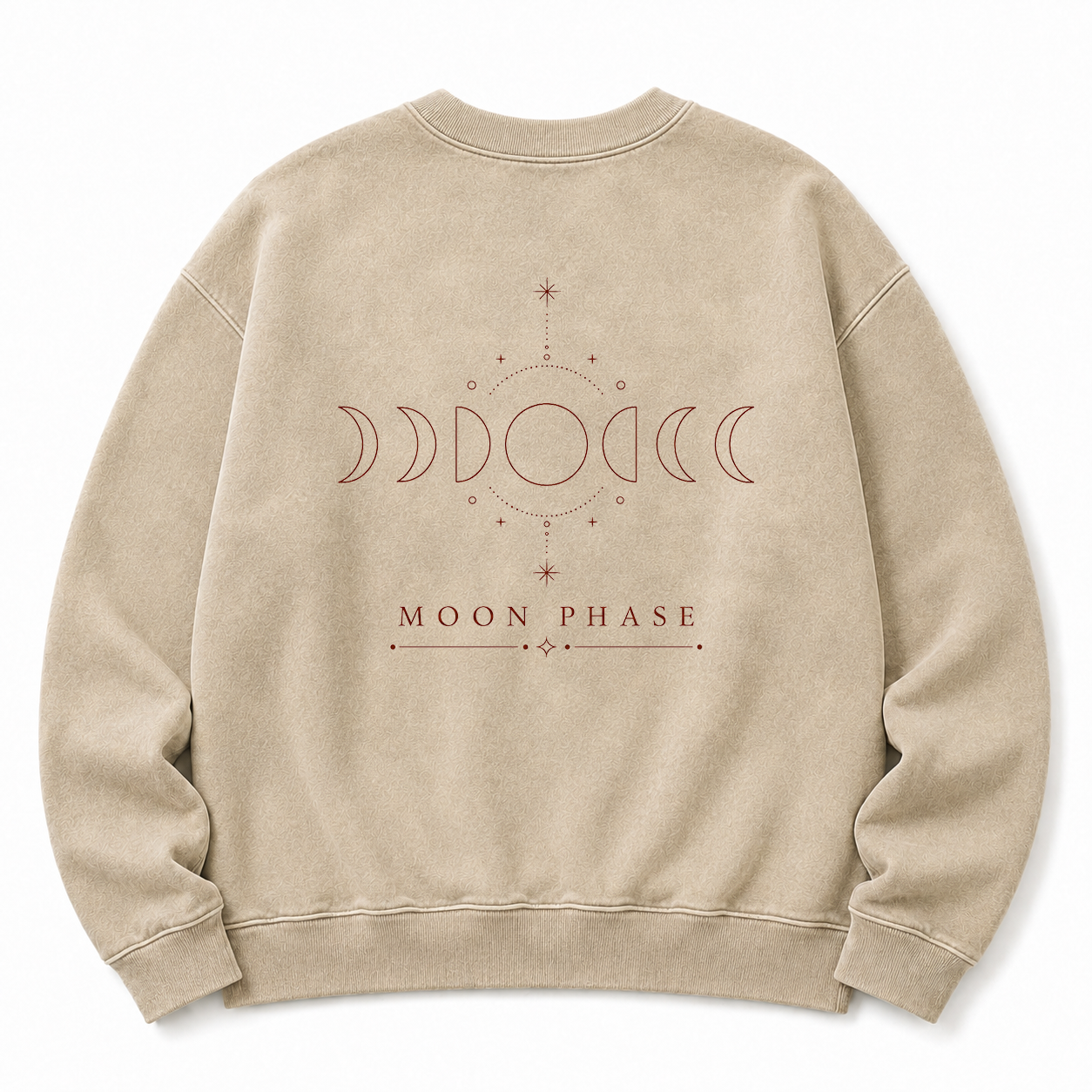 Moon Phase Celestial Washed Graphic Sweatshirt